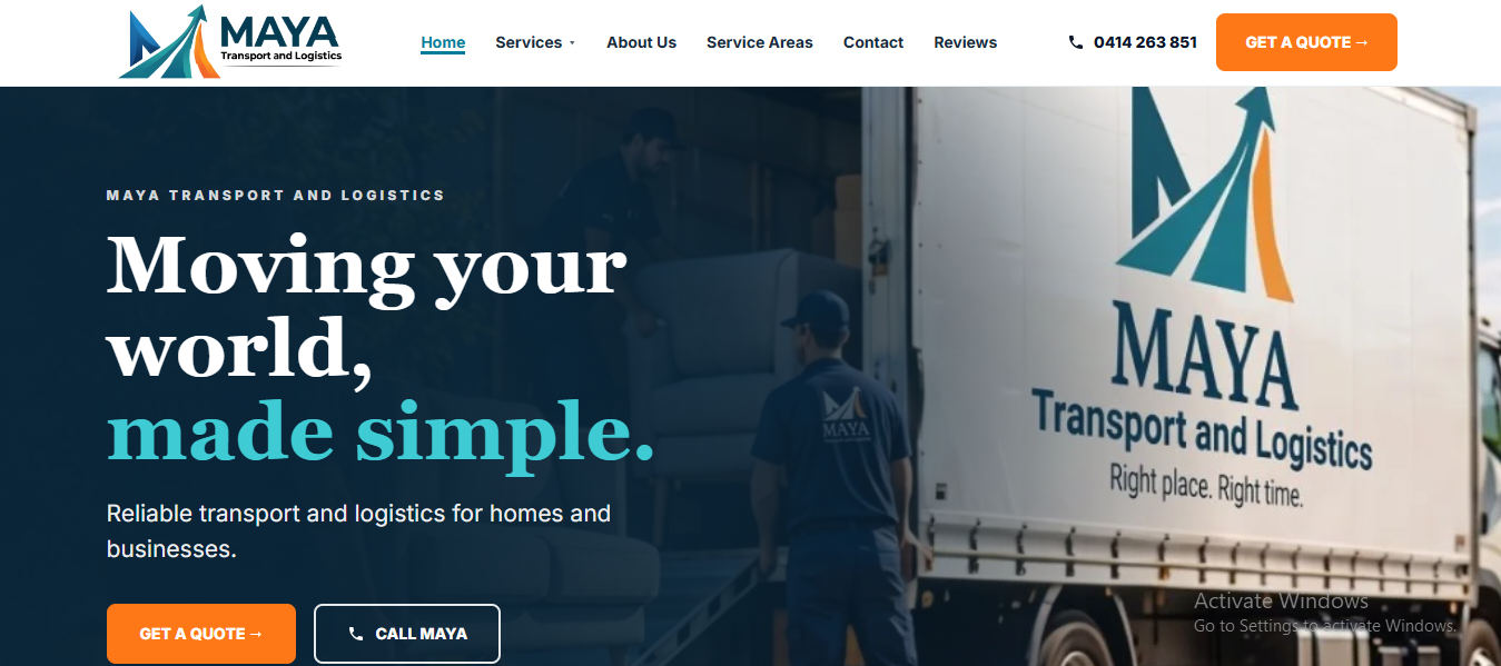 Maya Transport & Logistics — Freight & Fleet Portal (Australia) screenshot